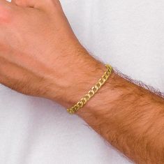 10k Yellow Gold 6.5mm Curb Link Chain Bracelet