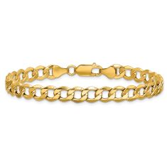 10k Yellow Gold 6.5mm Curb Link Chain Bracelet