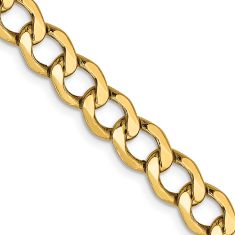 10k Yellow Gold 6.5mm Curb Link Chain Necklace