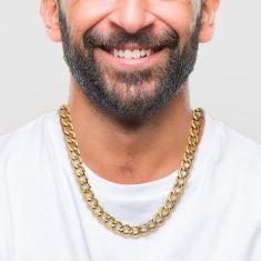 10k Yellow Gold 9mm Curb Chain Necklace