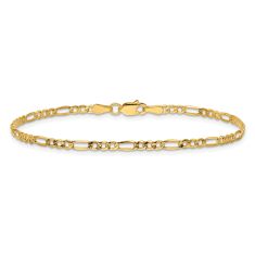 14k Yellow Gold 2.5mm Figaro Chain Anklet