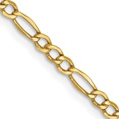 10k Yellow Gold 2.5mm Figaro Chain Necklace