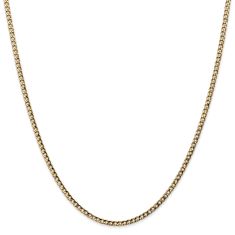 10k Yellow Gold 2.5mm Curb Link Chain Necklace