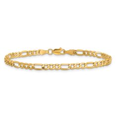 10k Yellow Gold 3.5mm Figaro Chain Bracelet