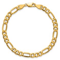 10k Yellow Gold 6.25mm Figaro Chain Bracelet