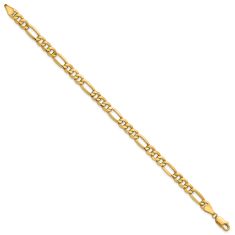 10k Yellow Gold 6.25mm Figaro Chain Bracelet