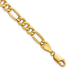 10k Yellow Gold 6.25mm Figaro Chain Bracelet