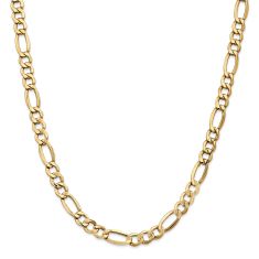 image of 10k Yellow Gold 7.3mm Figaro Chain Necklace with sku:10BC97N