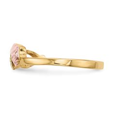 1/20ct Diamond 10k Tri-Color Black Hills Gold Rosebud and Leaf Ring