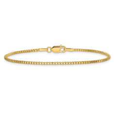 image of 10k Yellow Gold 1.5mm Box Chain Bracelet with sku:10BX150B