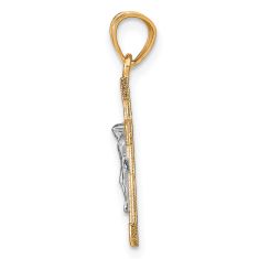 Two-Tone Small Crucifix Pendant
