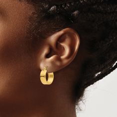 10k Yellow Gold Small Hoop Earrings, 17mm
