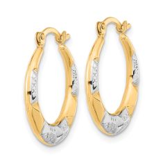 Two-Tone Textured Hoop Earrings, 19mm