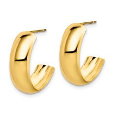 10k Yellow Gold J Hoop Earrings, 19.75mm