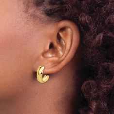 10k Yellow Gold J Hoop Earrings, 19.75mm