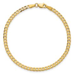 10k Yellow Gold 2.9mm Flat Beveled Curb Chain Bracelet