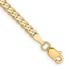 10k Yellow Gold 2.9mm Flat Beveled Curb Chain Necklace