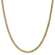 image of 10k Yellow Gold 3.9mm Flat Beveled Curb Chain Necklace with sku:10FBU100N