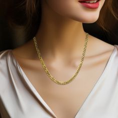 10k Yellow Gold 4.75mm Flat Beveled Curb Chain Necklace