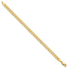 10k Yellow Gold 5.75mm Flat Beveled Curb Chain Bracelet
