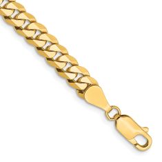 10k Yellow Gold 5.75mm Flat Beveled Curb Chain Bracelet