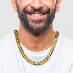 10k Yellow Gold 8.25mm Flat Beveled Curb Chain Necklace