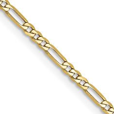 10k Yellow Gold 1.75mm Flat Figaro Chain Necklace