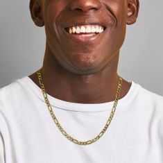 10k Yellow Gold 4mm Flat Figaro Chain Necklace