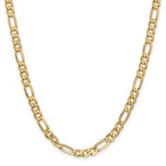 10k Yellow Gold 6.25mm Flat Figaro Chain Necklace  1