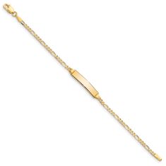 Child's 10k Yellow Gold 5mm Figaro Link ID Bracelet