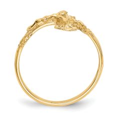 10k Yellow Gold Diamond-Cut Crucifix Ring