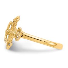 10k Yellow Gold Diamond-Cut Crucifix Ring