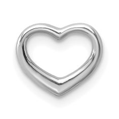 10k White Gold Mini Floating Heart Slide Pendant 1