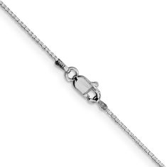 10k White Gold 1mm Box Chain Necklace