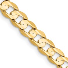 10k Yellow Gold 5.25mm Open Concave Curb Chain Necklace