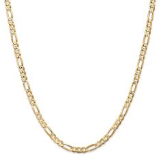 10k Yellow Gold 4.5mm Concave Open Figaro Chain Necklace  1