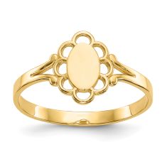 Child's 10k Yellow Gold Filigree Oval Signet Ring