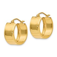 10k Yellow Gold Hoop Earrings, 15mm