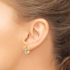 Two-Tone Diamond-Cut Small Hoop Earrings, 15mm