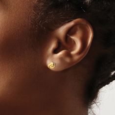 10k Yellow Gold Love Knot Stud Earrings