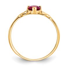 Heart Garnet 10k Yellow Gold Heart Ring