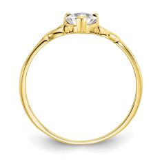 Heart White Topaz 10k Yellow Gold Ring