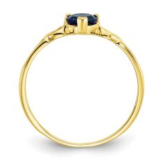 Heart Blue Sapphire 10k Yellow Gold Ring