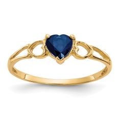 Heart Blue Sapphire 10k Yellow Gold Ring