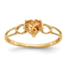 Heart Citrine 10k Yellow Gold Ring 1