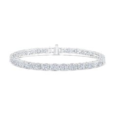 10 1/2ctw Oval Lab Grown Diamond White Gold Tennis Bracelet