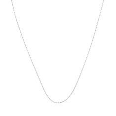 10k White Gold 1.22mm Rope Adjustable Chain Necklace