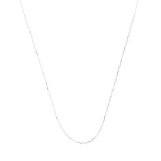 10k White Gold 1.5mm Elongated Cable Adjustable Chain Necklace