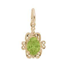 10k Yellow Gold August Birthstone Flat Charm