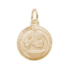 10k Yellow Gold Baptism Flat Charm